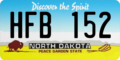 ND license plate HFB152
