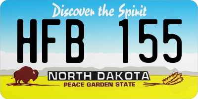 ND license plate HFB155