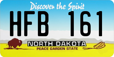 ND license plate HFB161