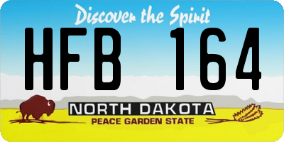 ND license plate HFB164