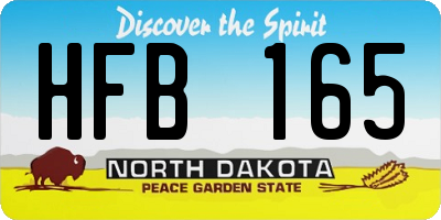 ND license plate HFB165