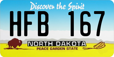 ND license plate HFB167