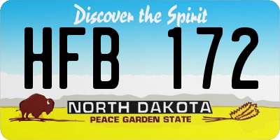 ND license plate HFB172