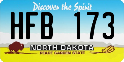 ND license plate HFB173