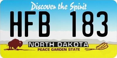 ND license plate HFB183