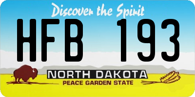 ND license plate HFB193