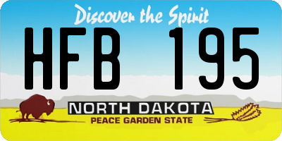 ND license plate HFB195