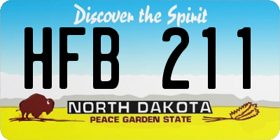 ND license plate HFB211