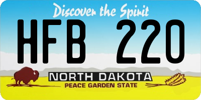ND license plate HFB220