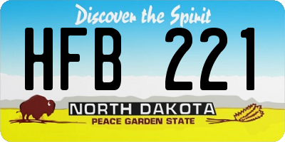 ND license plate HFB221