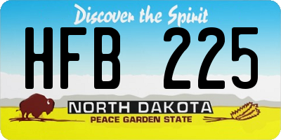 ND license plate HFB225