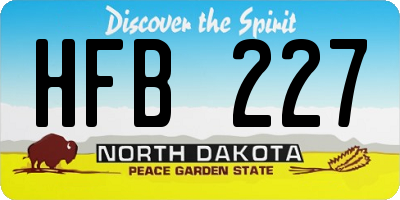 ND license plate HFB227