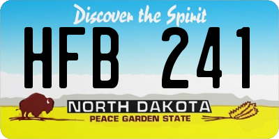 ND license plate HFB241