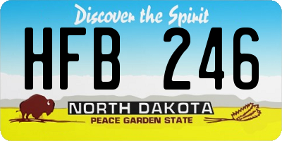 ND license plate HFB246