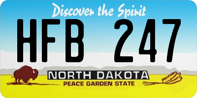 ND license plate HFB247