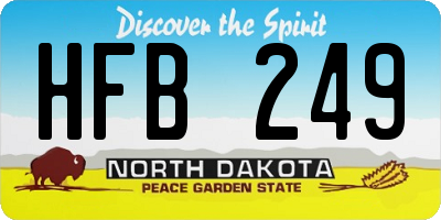 ND license plate HFB249