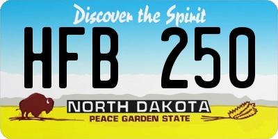 ND license plate HFB250