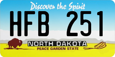 ND license plate HFB251