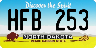 ND license plate HFB253