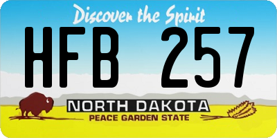 ND license plate HFB257