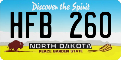 ND license plate HFB260