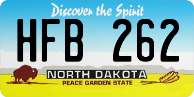 ND license plate HFB262