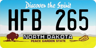 ND license plate HFB265
