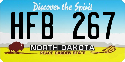 ND license plate HFB267