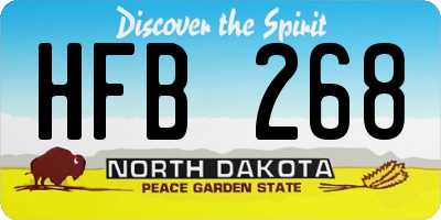 ND license plate HFB268