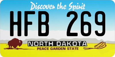 ND license plate HFB269