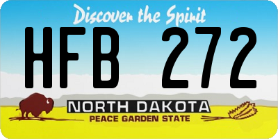 ND license plate HFB272