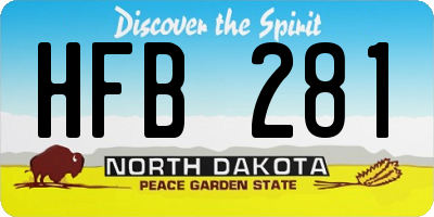 ND license plate HFB281