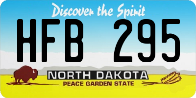 ND license plate HFB295