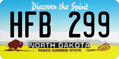 ND license plate HFB299