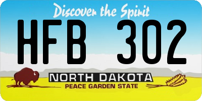 ND license plate HFB302