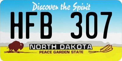 ND license plate HFB307