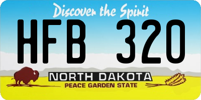 ND license plate HFB320