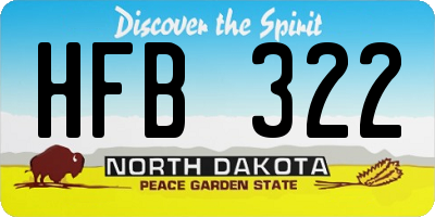 ND license plate HFB322