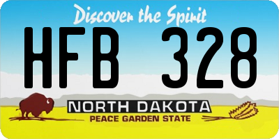 ND license plate HFB328