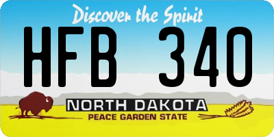 ND license plate HFB340
