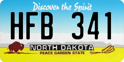 ND license plate HFB341