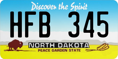ND license plate HFB345