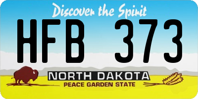 ND license plate HFB373