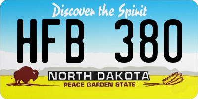 ND license plate HFB380