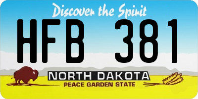 ND license plate HFB381