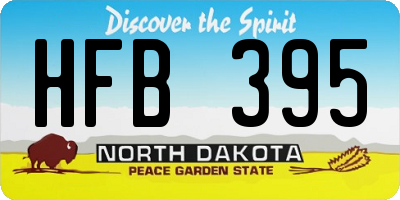 ND license plate HFB395