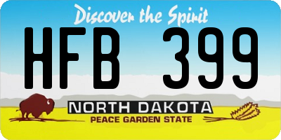 ND license plate HFB399