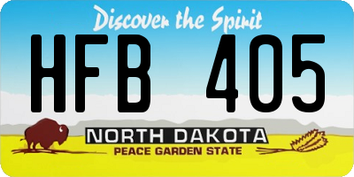 ND license plate HFB405