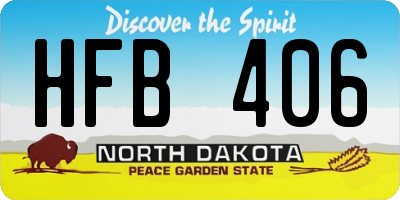 ND license plate HFB406