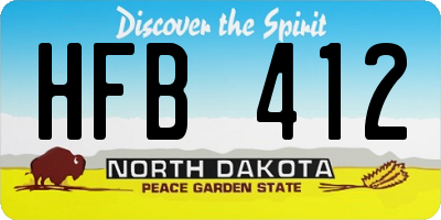 ND license plate HFB412
